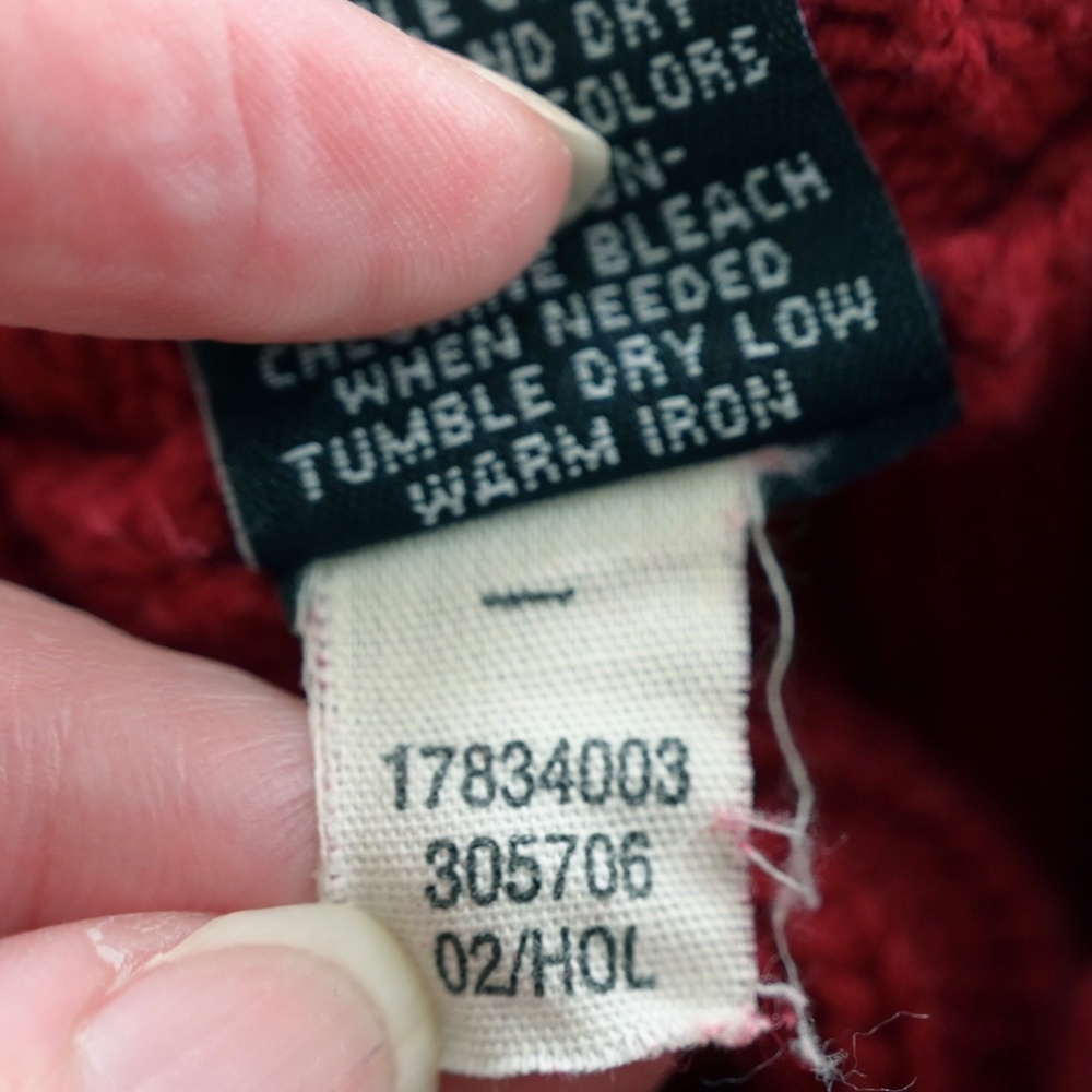 2000s GAP Red Cotton Ribbed Turtleneck Sweater Size S | Thick Knit - Picture 9 of 9